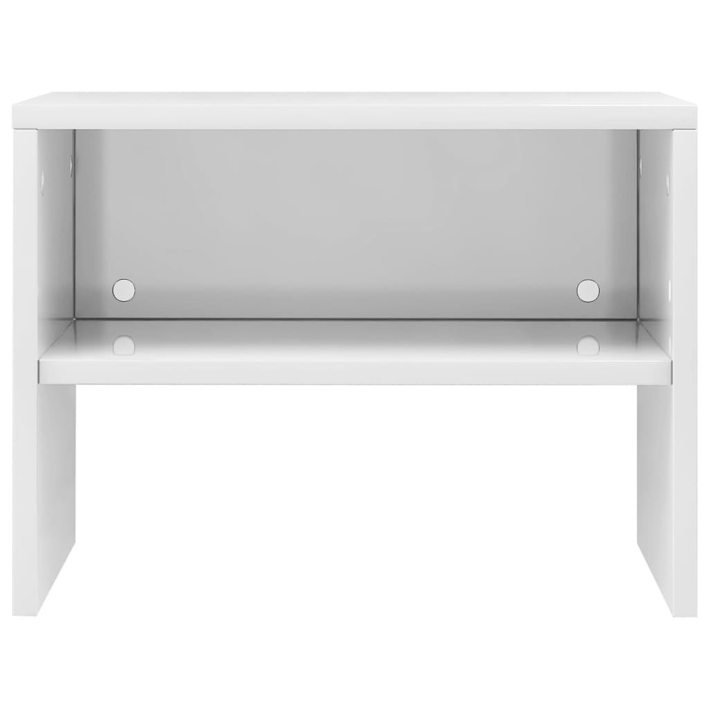 vidaXL Mesita de noche madera contrachapada blanco brillo 40x30x30cm - 4
