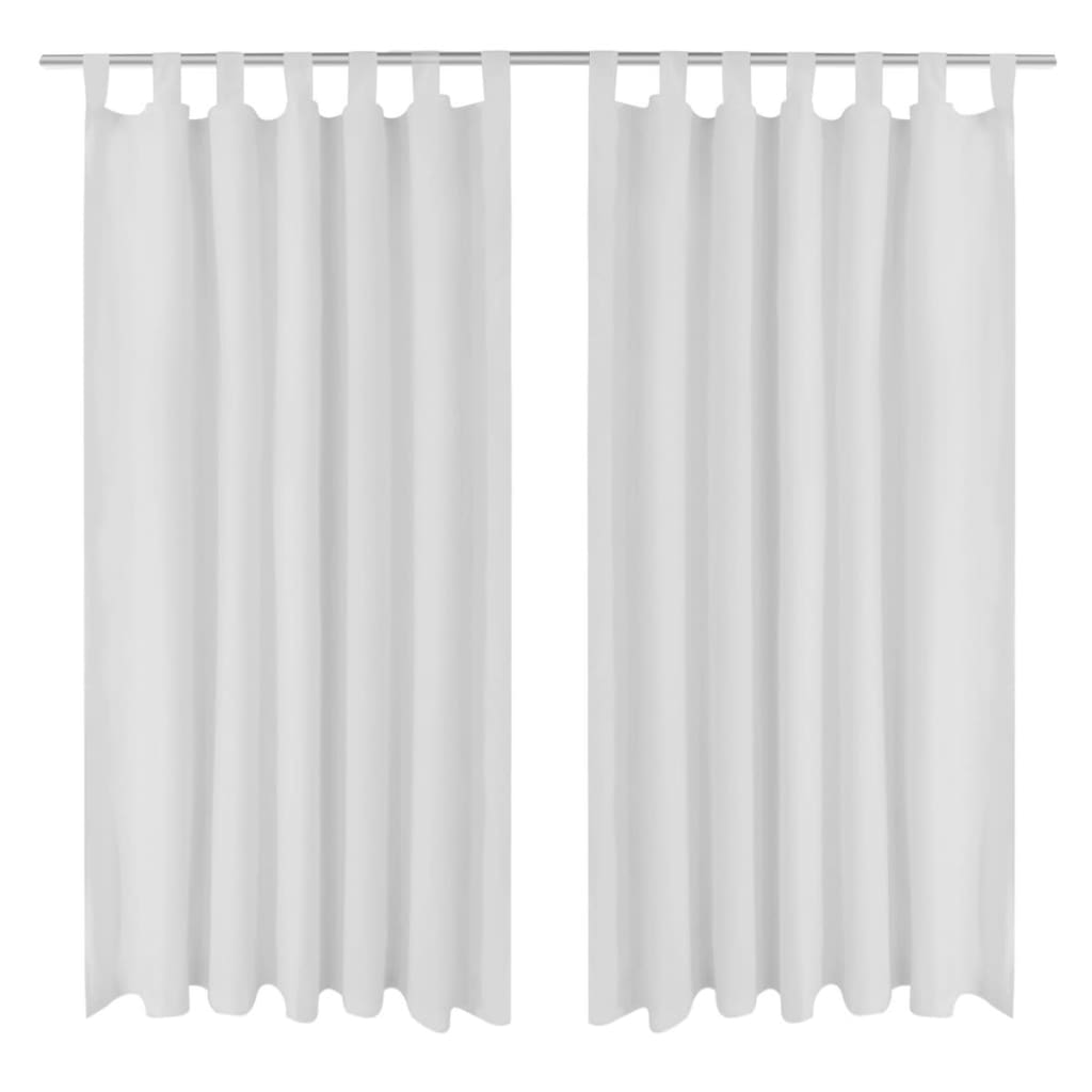 Maison exclusive - cortinas de micro-raso con bucles 2 unidades blanco 140x225 cm