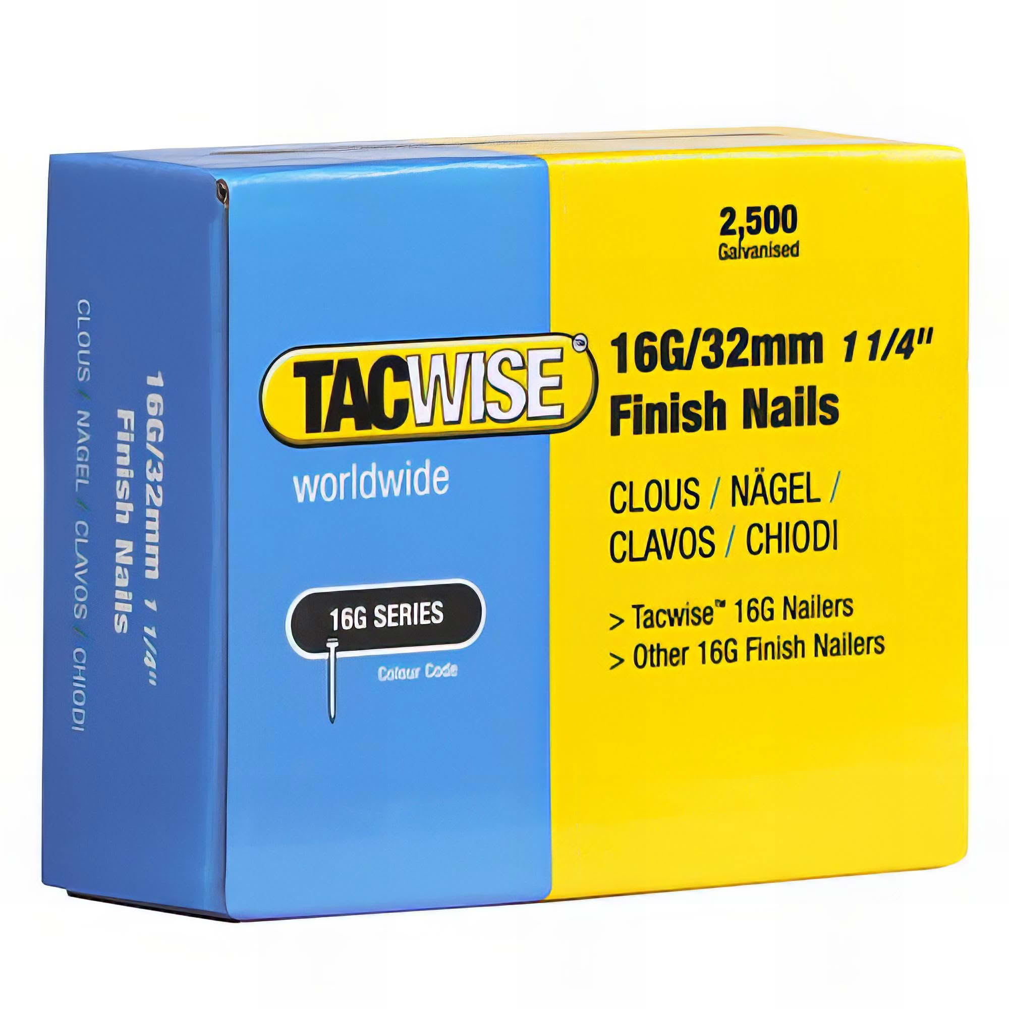 PASLODE Clous de finition en bande, 16CA, 2 1/2 po, Bte/2500 090025 PASLODE Clous de finition en bande, 16CA, 2 1/2 po, Bte/2500 090025