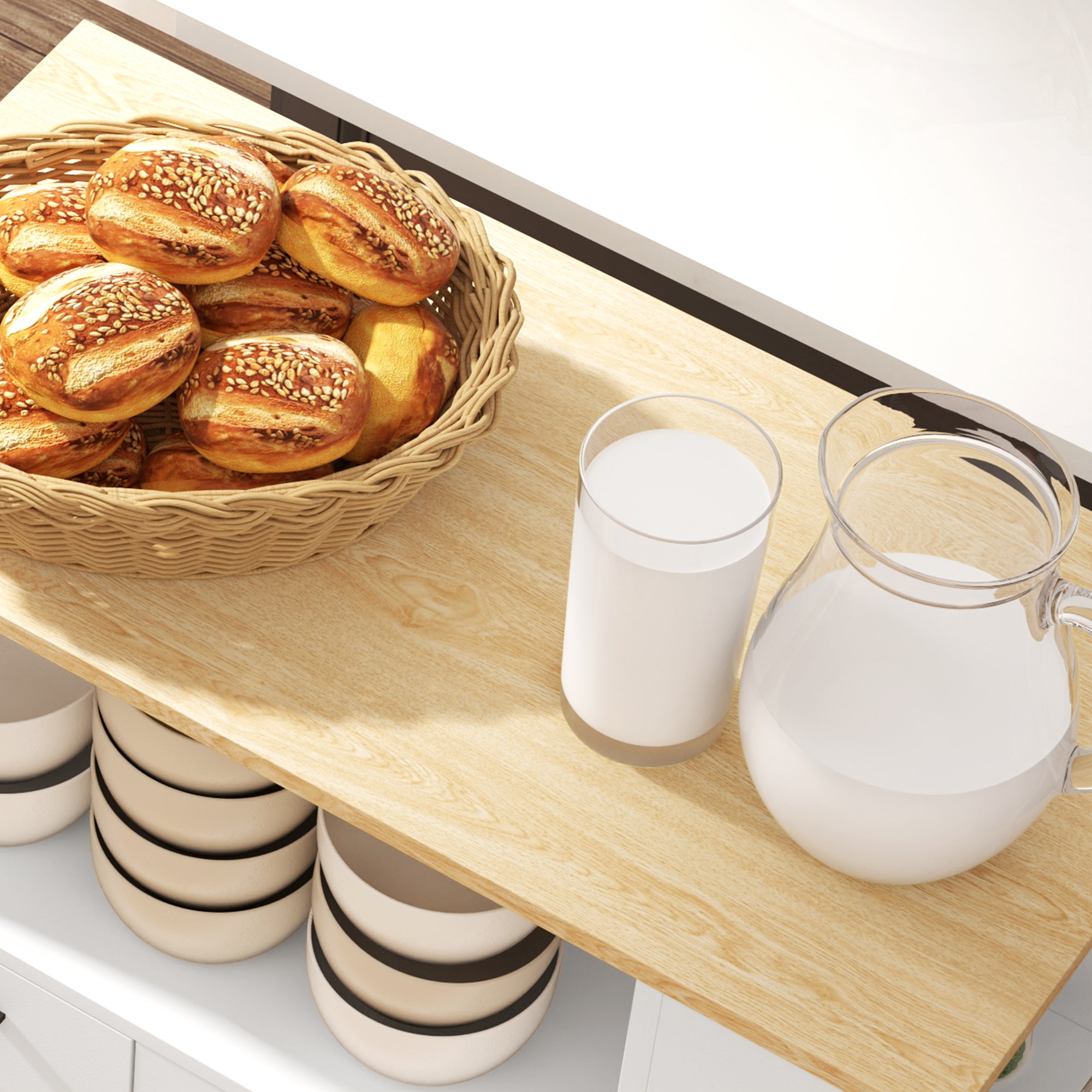Desserte de cuisine Panneau de particules HOMCOM - 8