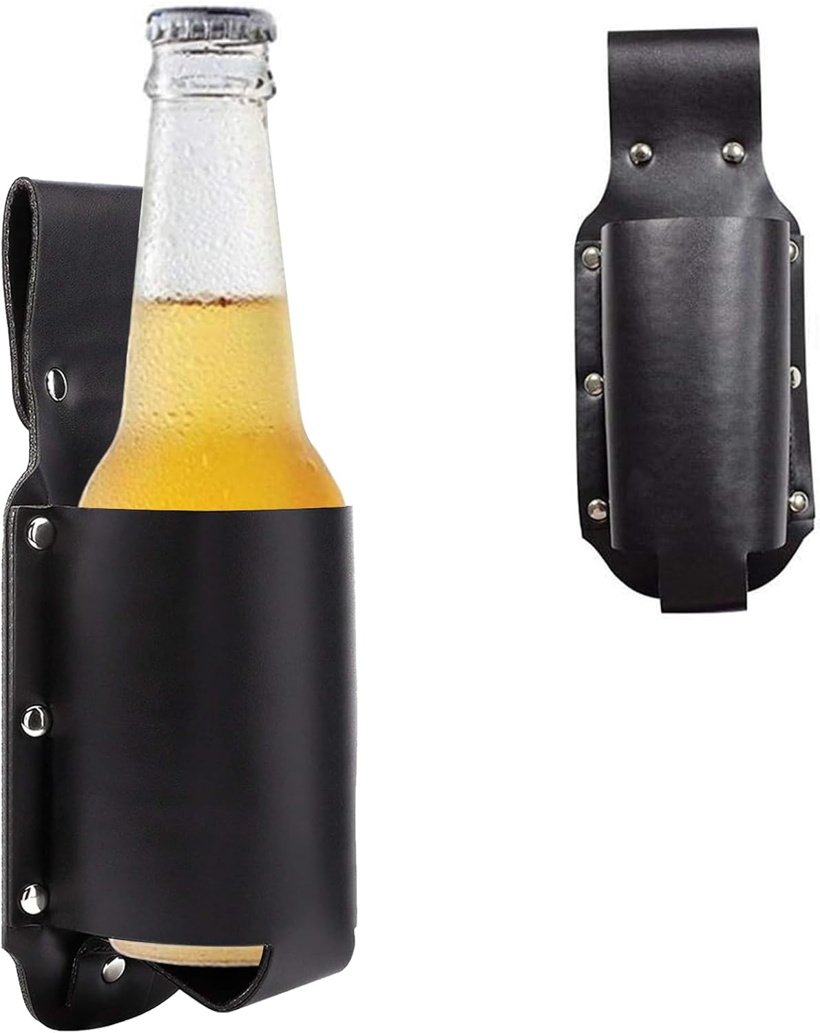 Étui à Bière Portable Pour Ceinture - Support Canette 330ml - Pour Rando, Vélo, Barbecue - Cuir Synthétique