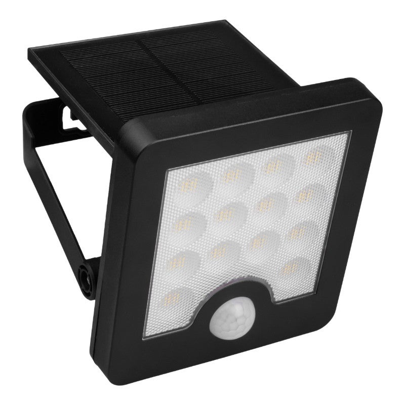 Kinkiet solarny czarna LED 5W 4000K 500lm IP65 wym: 13 x 12 x 11,8 cm DPM