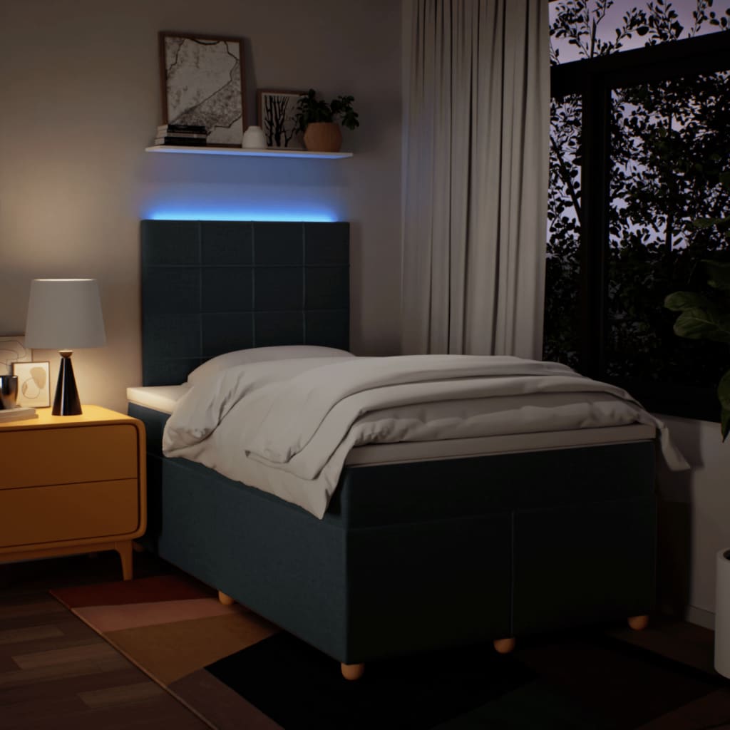 Maison Exclusive - Sommier à lattes de lit avec matelas Bleu 120x200 cm Tissu - 4