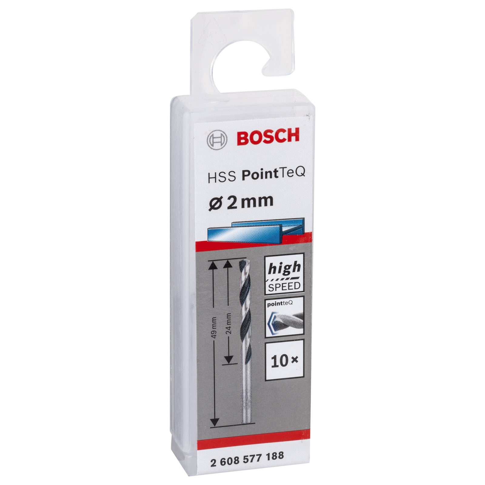 Bosch Professional - Foret hélicoïdal 2mm métaux HSS POINTTEQ 2x24x49mm - 2608577188 - 6
