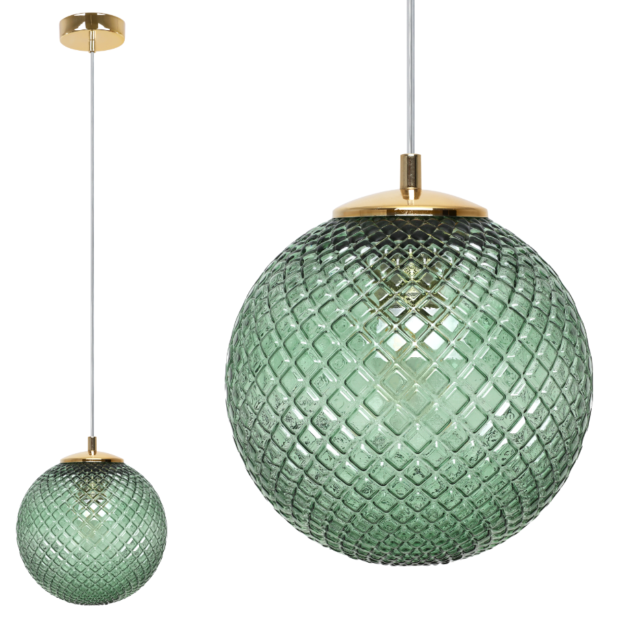 Lampa sufitowa wisząca Cannes złota modern 1xG9 klosz szklany 20cm zielony Light Home LH