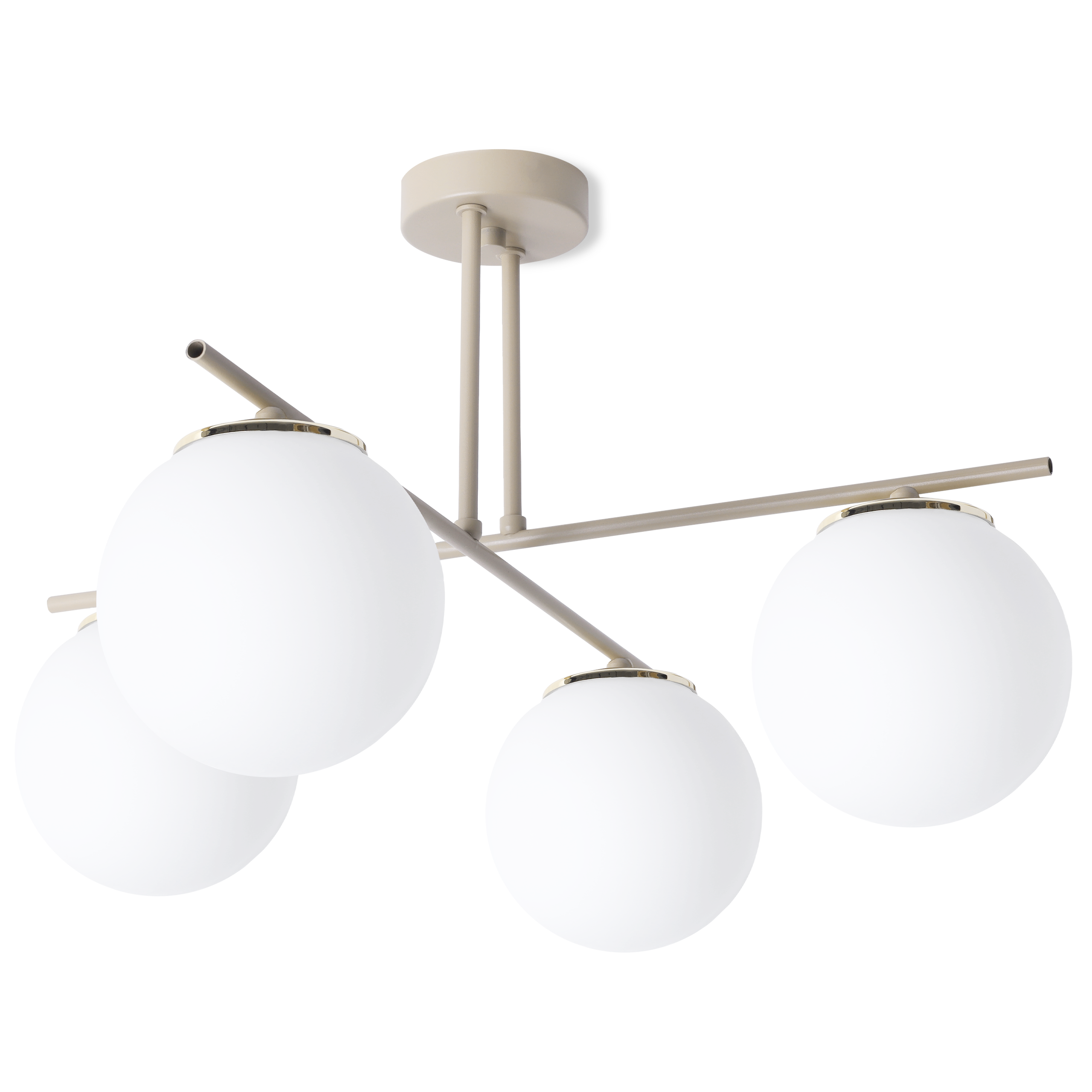 Lampa sufitowa wisząca Modena glamour 4xE14 kaszmirowy/złoty Light Home LH