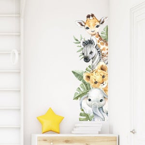 Papier Peint Adhésif 3D Jungle Animaux - Autocollant Amovible, Motif Style Image, Neuf