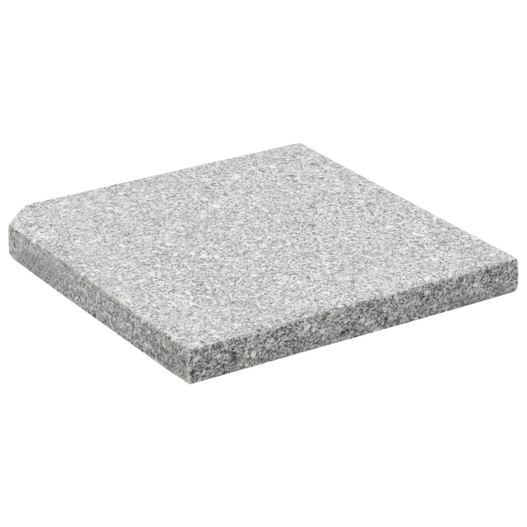 Plaques de poids de parasol 4 pcs Granit Gris Carré 100 kg - 4