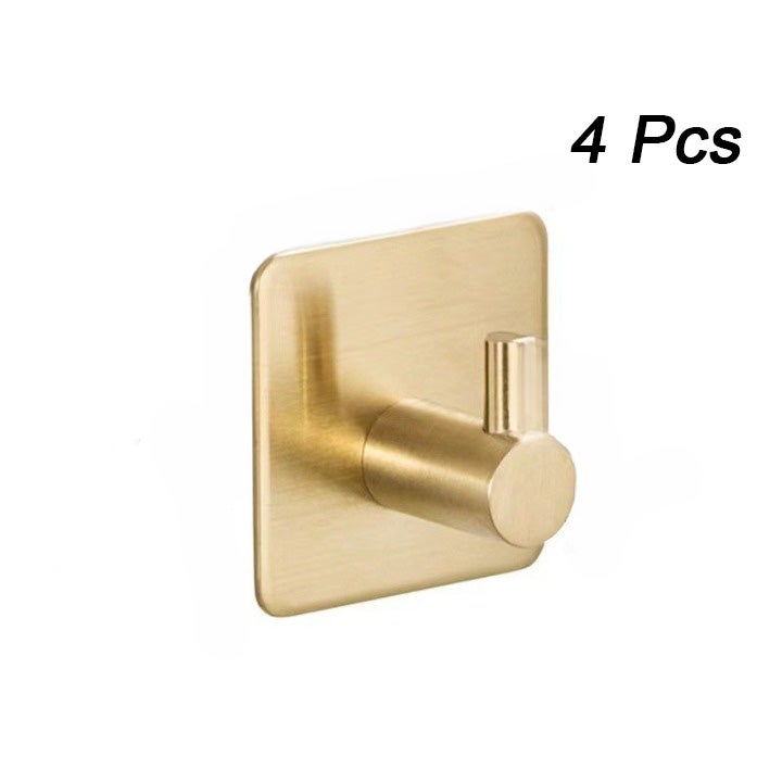 5 Ganci Adesivi Per Bagno - Porta Asciugamani Inox, Adesivo 3M, Fino A 10 Kg, Bianco, Senza Forare - Foto 2