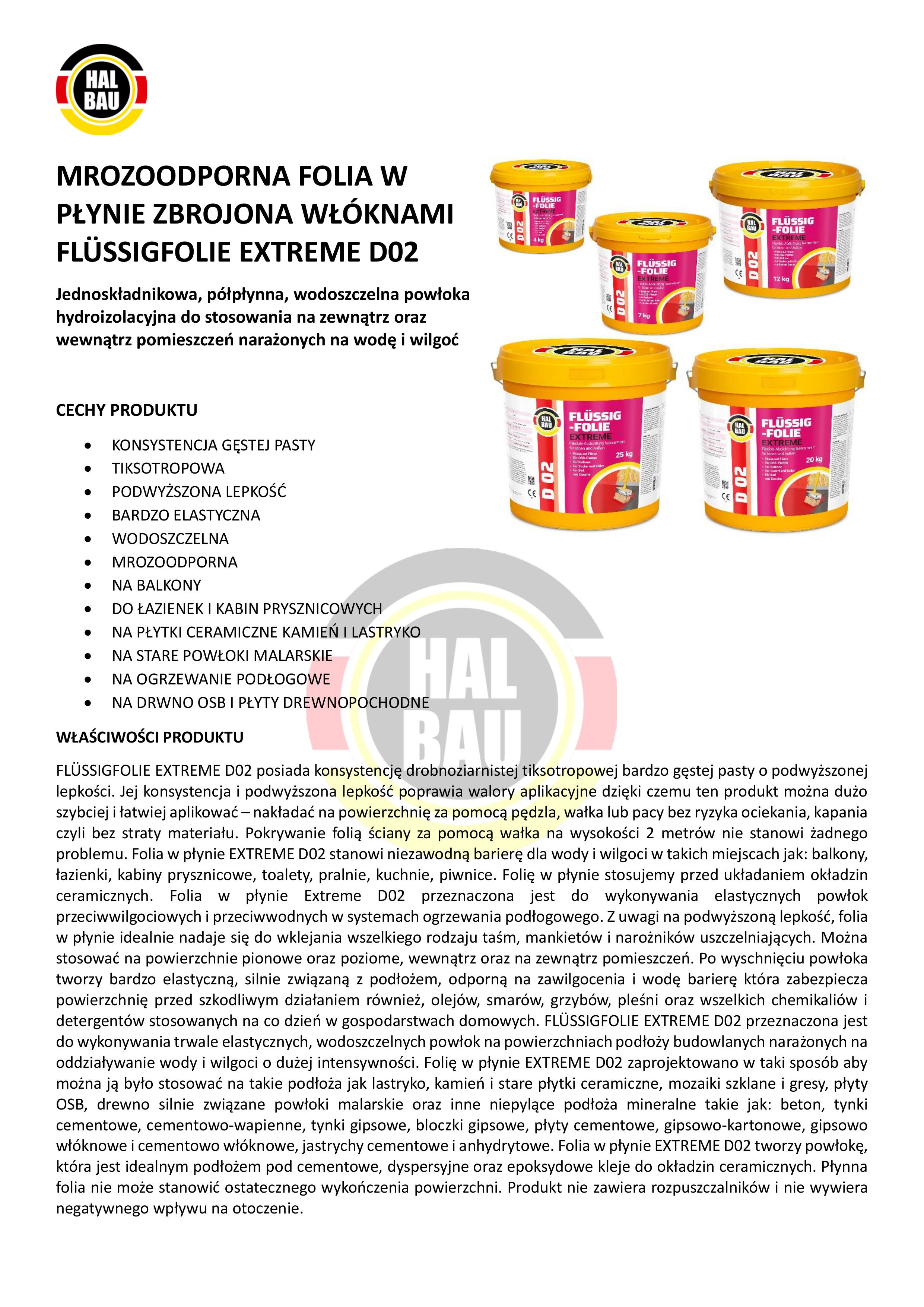 Film liquide Extreme Etanchéité de salle de bain Membrane d'étanchéité Film d'étanchéité D02 - 25KG - 5
