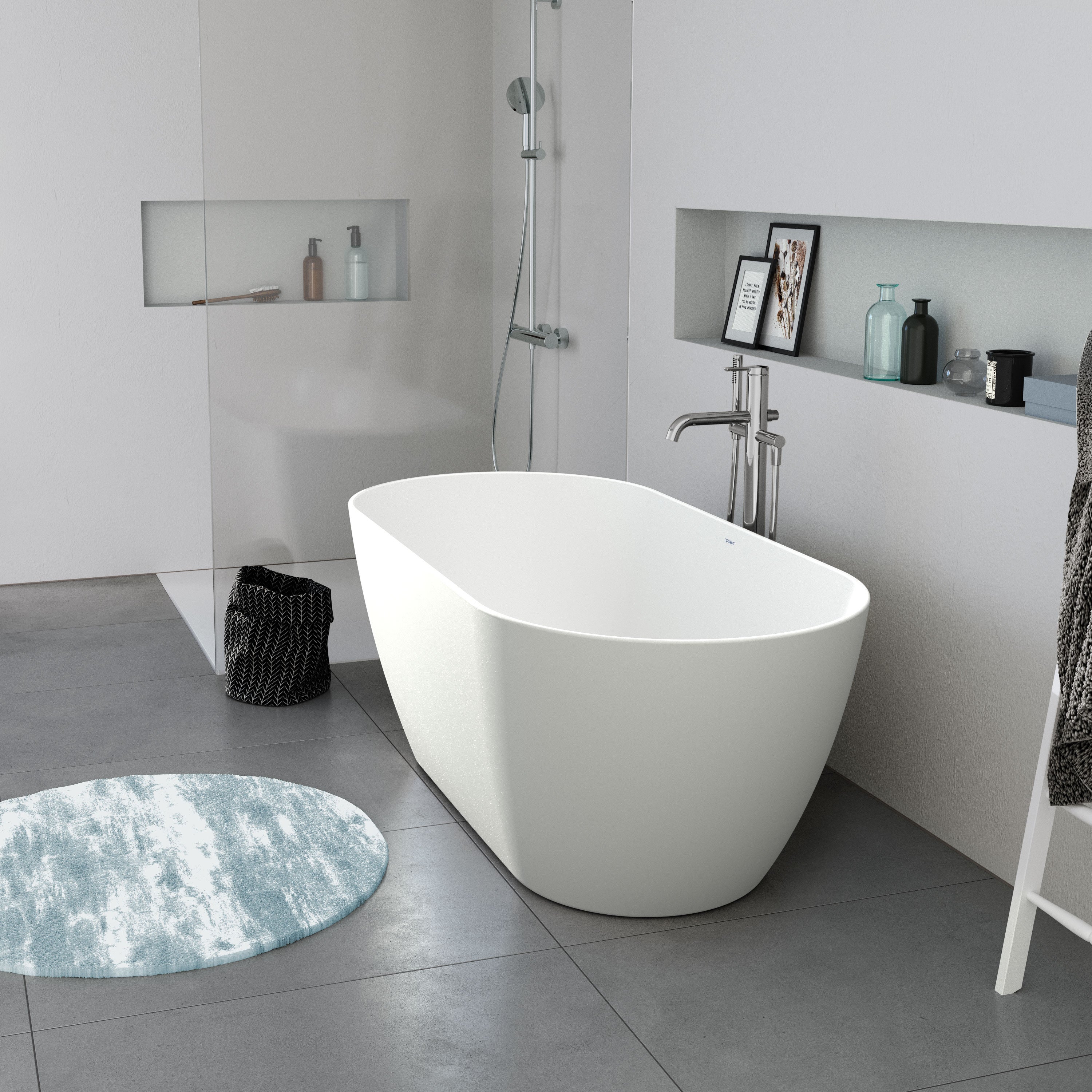 DURAVIT - Bañera acrílica con desagüe y rebosadero, 2 paredes, 2 asientos - 150x75x45cm - Blanco mate - DURAMUNA - 3