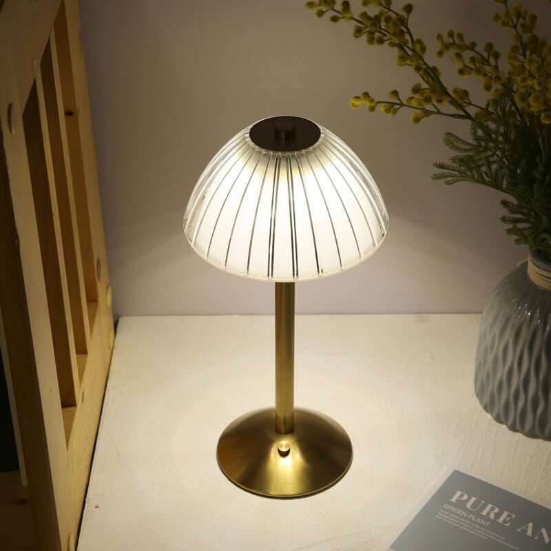 Ładowana przez USB lampa stołowa, lampka nocna LED, lampka do czytania, ze ściemnianiem dotykowym, 3 barwy światła