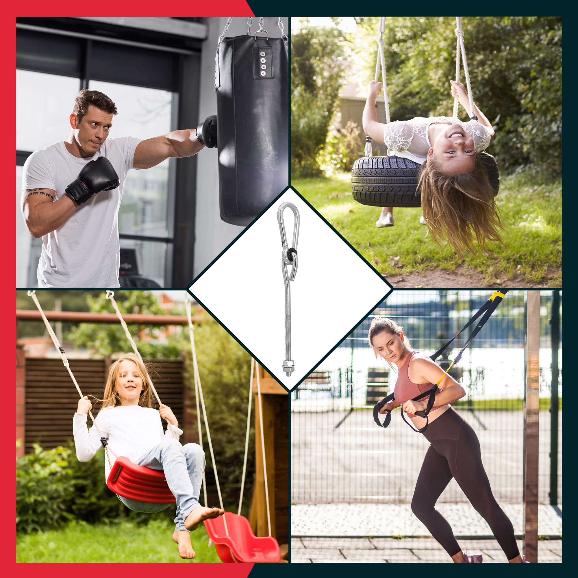 Crochet de Balançoire M10 Boulon, Mousqueton Galvanisé, Balançoire Mousqueton - KOTARBAU - 3