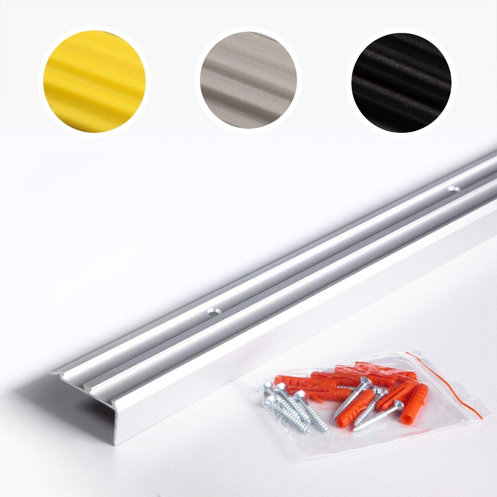 Profilé d'escalier Avec double caoutchouc Power Grip, Longueur: 90 cm - Auto-adhésif, Noir - 3