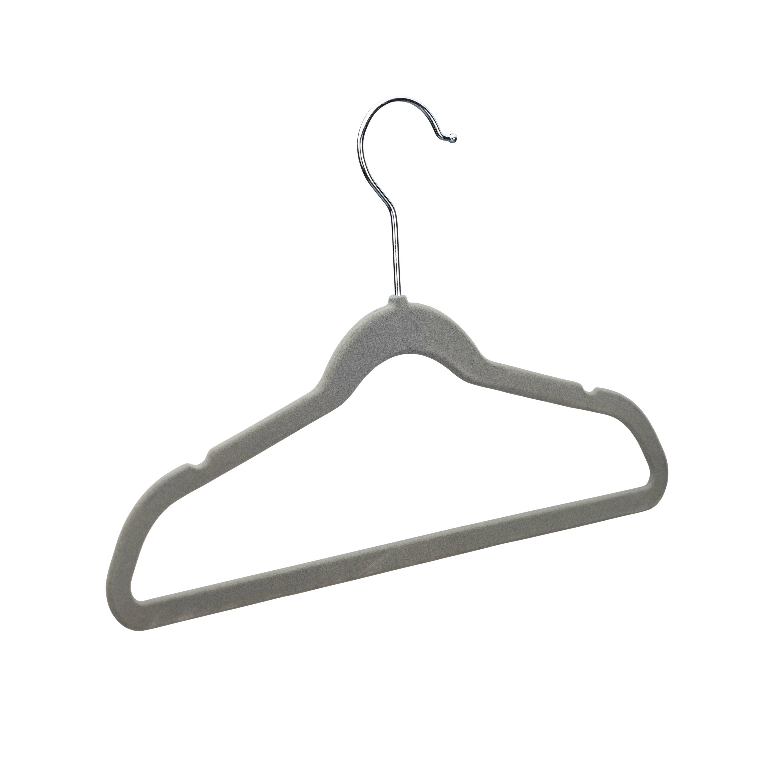 Set da 100 Grucce in Velluto, Sottili e Salvaspazio, Antiscivolo, Gancio Girevole a 360°, Camicie, Pantaloni, Grigie - 9