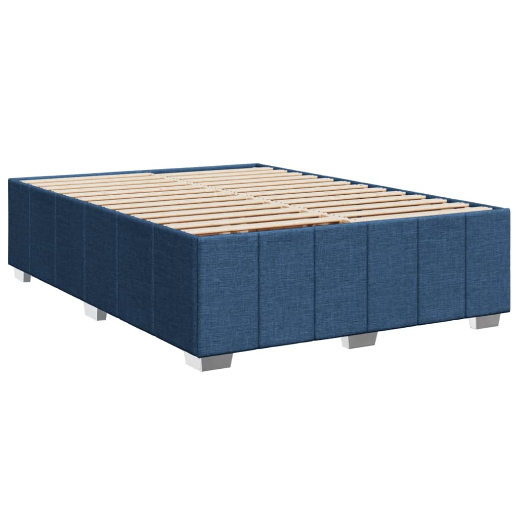 Sommier à lattes de lit avec matelas Bleu 160x200 cm Tissu — COMFORTXL - 8