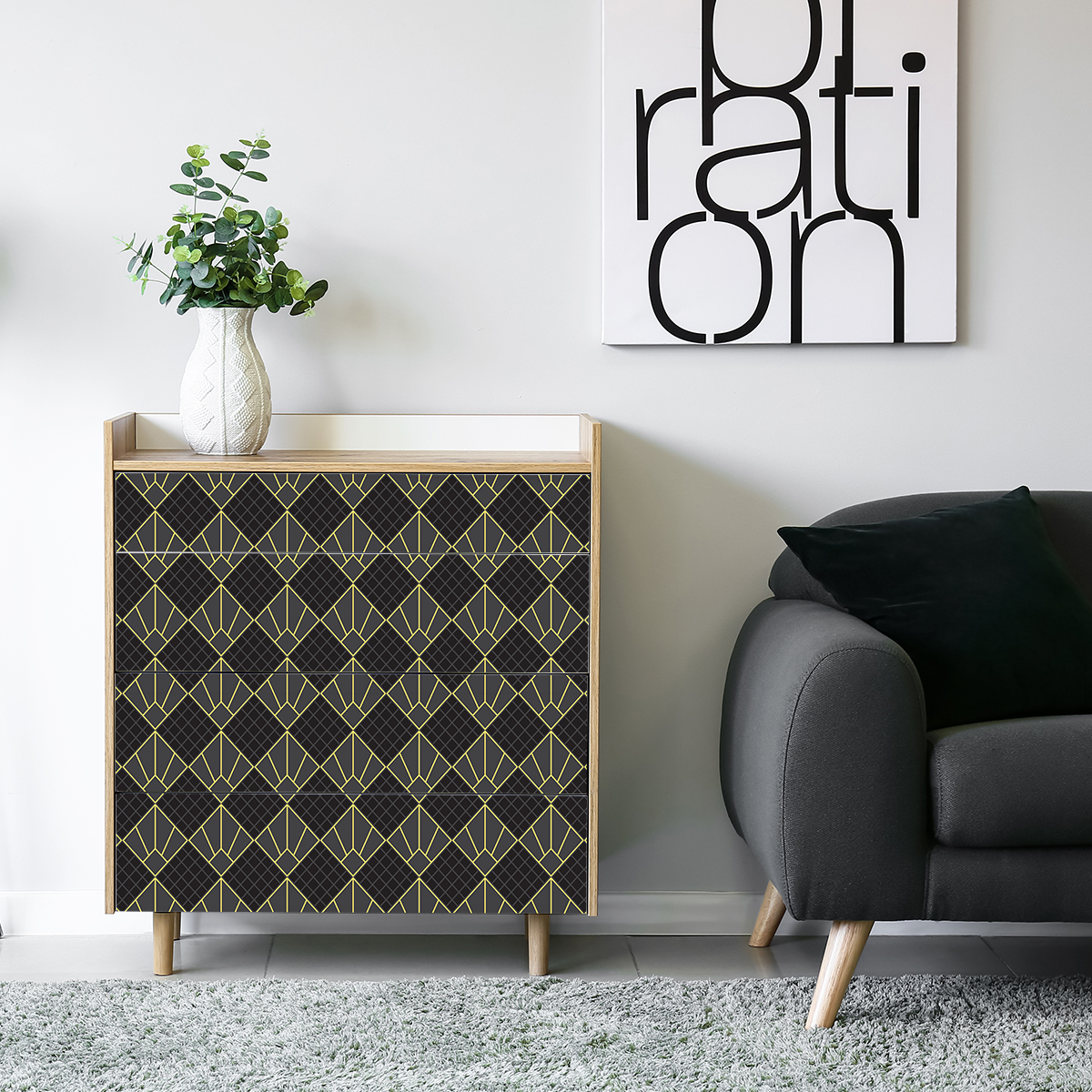 Vinilo escandinavo para muebles artem - adhesivo de pared - revestimiento sticker mural decorativo - 60x90cm