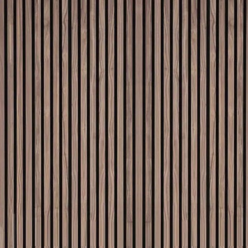 Panneau tasseau acoustique finition bois walnut, fond noir 300x60cm - 3