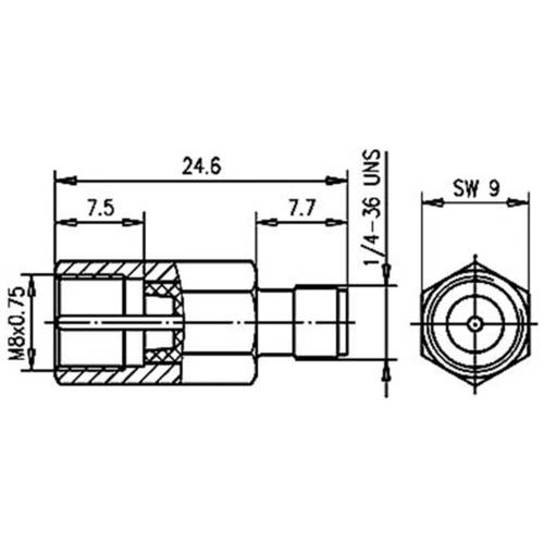 Adaptateur BNC Telegärtner 100025659 FME mâle - SMA femelle 1 pc(s) - 2