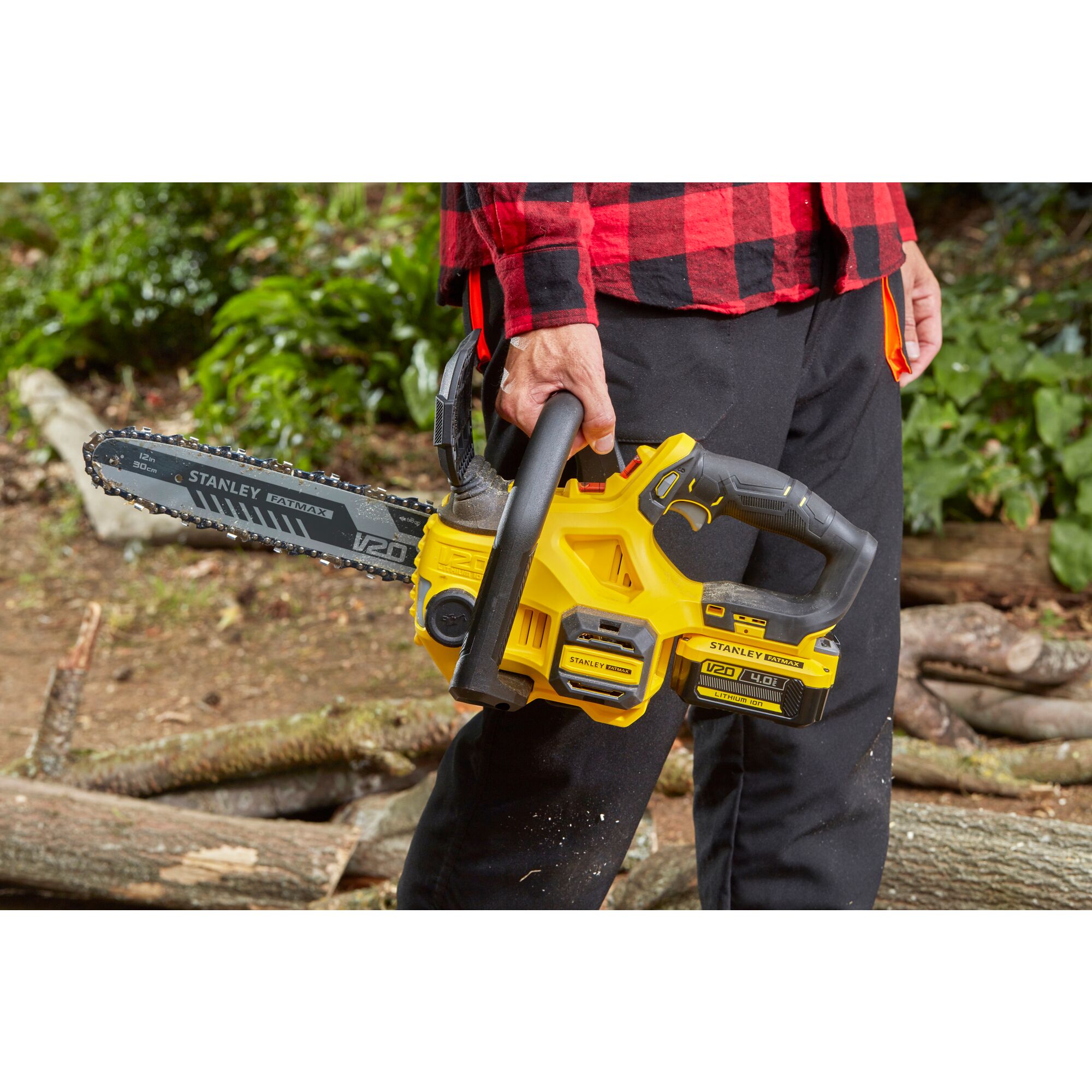 Tronçonneuse 35 cm 18V STANLEY FATMAX V20 SFMCCS630M1-QW - 1 Batterie 4Ah + Chargeur - 5