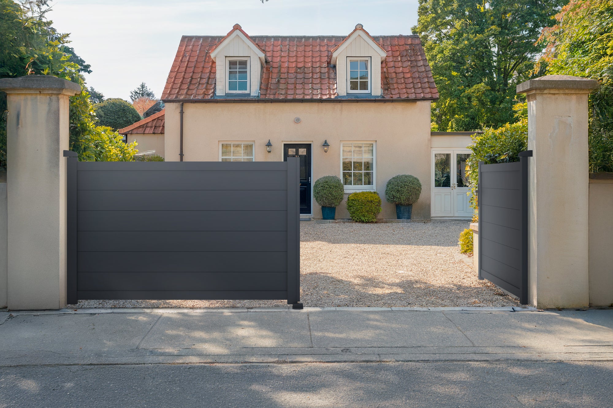 Cancello a battente in alluminio 3,5m EIGER 350B115 GREY - 6