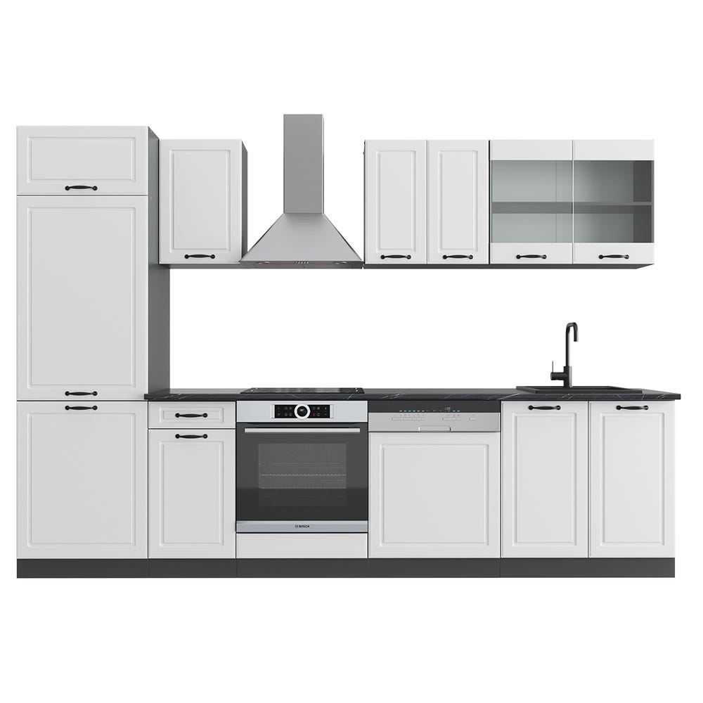 Vicco Cuisine Fame-Line, Blanc brillant/Anthracite, 300cm , PT Vicco Cuisine Fame-Line, Blanc brillant/Anthracite, 300cm , PT