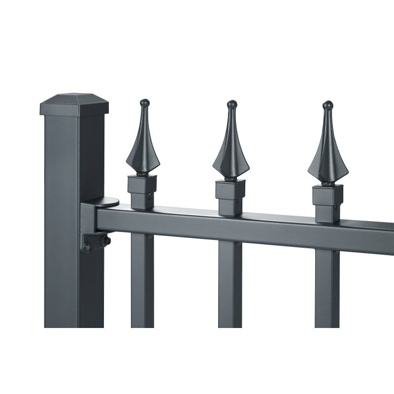 Lot de 4 fixations pour clôture aluminium tradition style ferronnerie Noir - 3