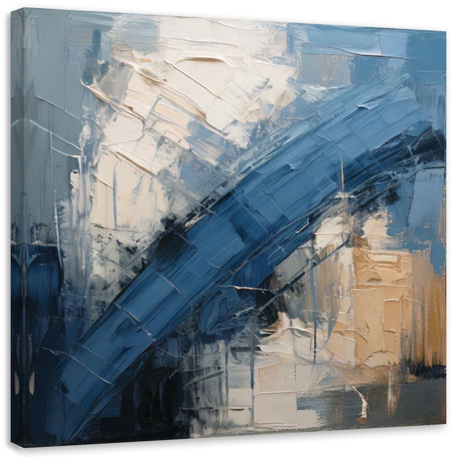 Obraz do salonu, Abstrakcja Industrialna Niebieski 40x40