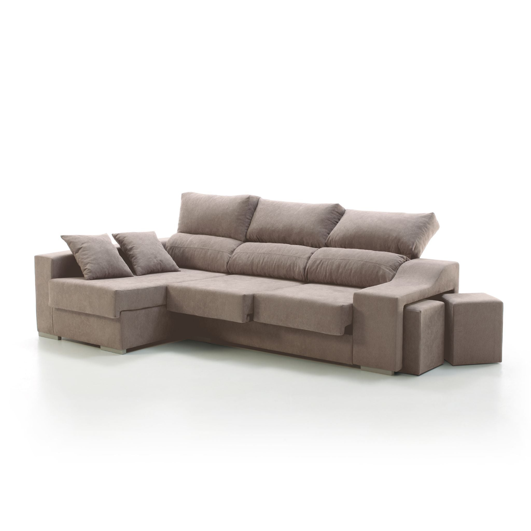 Sofa esquinero chaiselongue sultan izquierda 260x150 cm 4 plazas crudo tejido con sistema acualine tanuk