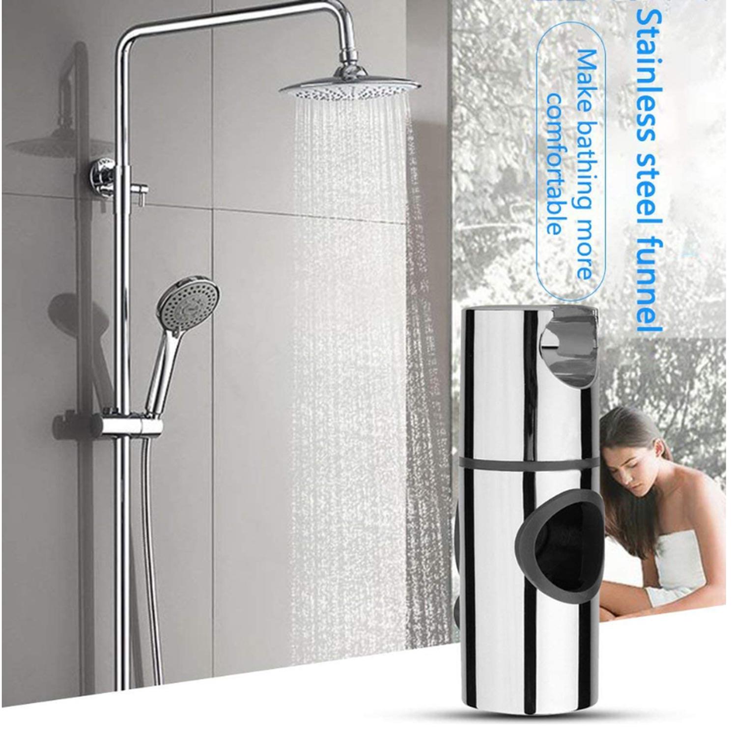 Support de Douche,19MM à Diamètre Réglable,Chromé + Conception ABS Support Douchette, Installation Simple, Adapté à la Barre de Douche - 2