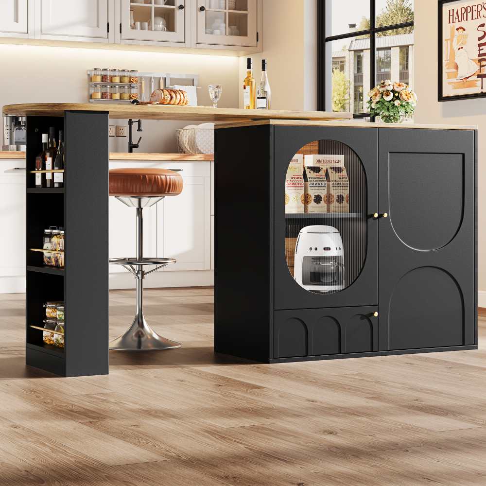 Table de bar pivotante 360° avec rangement intégré, comptoir ...