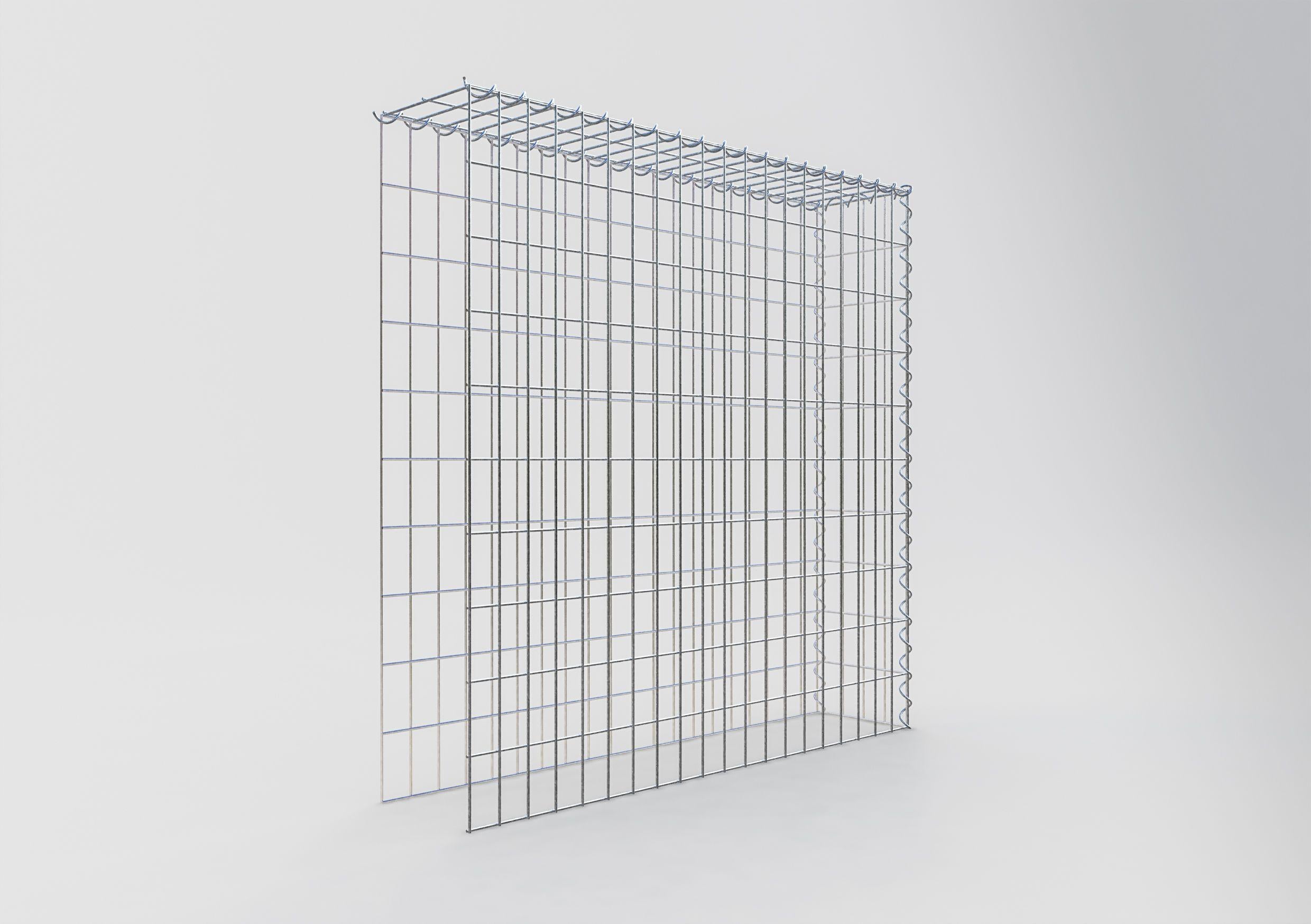 Gabiona - Gabbione per estensione e sovrapposizione, 100x100x20cm (LxHxP), maglia 5 x 10cm, senza griglia frontale o inferiore - 2