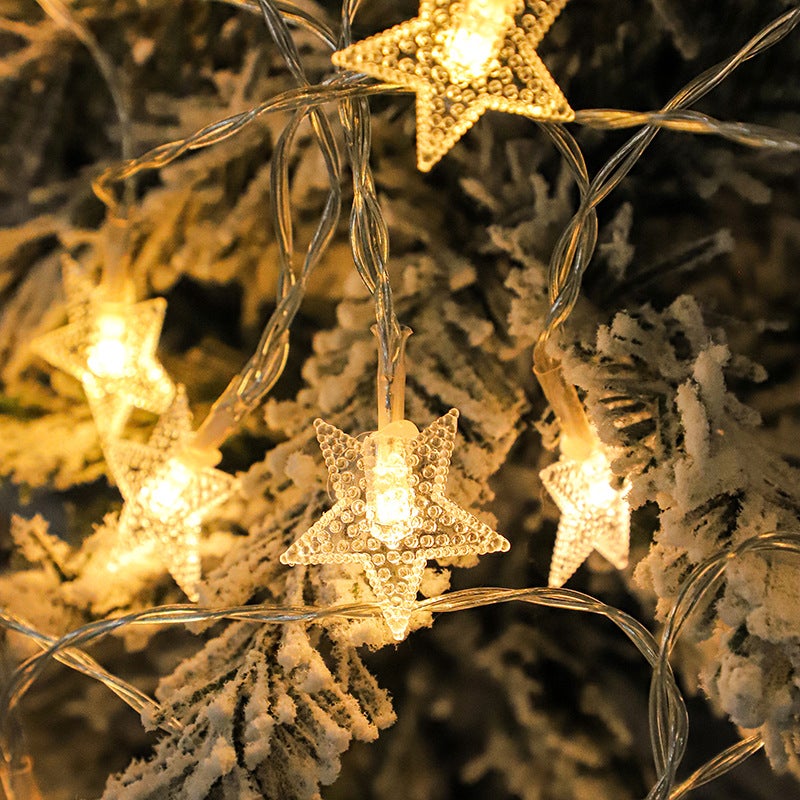 Guirlande lumineuse en forme d'étoile, 3 mètres de long, avec 20 lumières LED, adaptée à la décoration intérieure et extérieure (lumière chaude). - 3