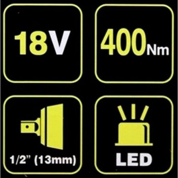 Boulonneuse à chocs RYOBI 18V One+ - batterie LithiumPlus 2.0Ah - chargeur R18IW3-120S - 7