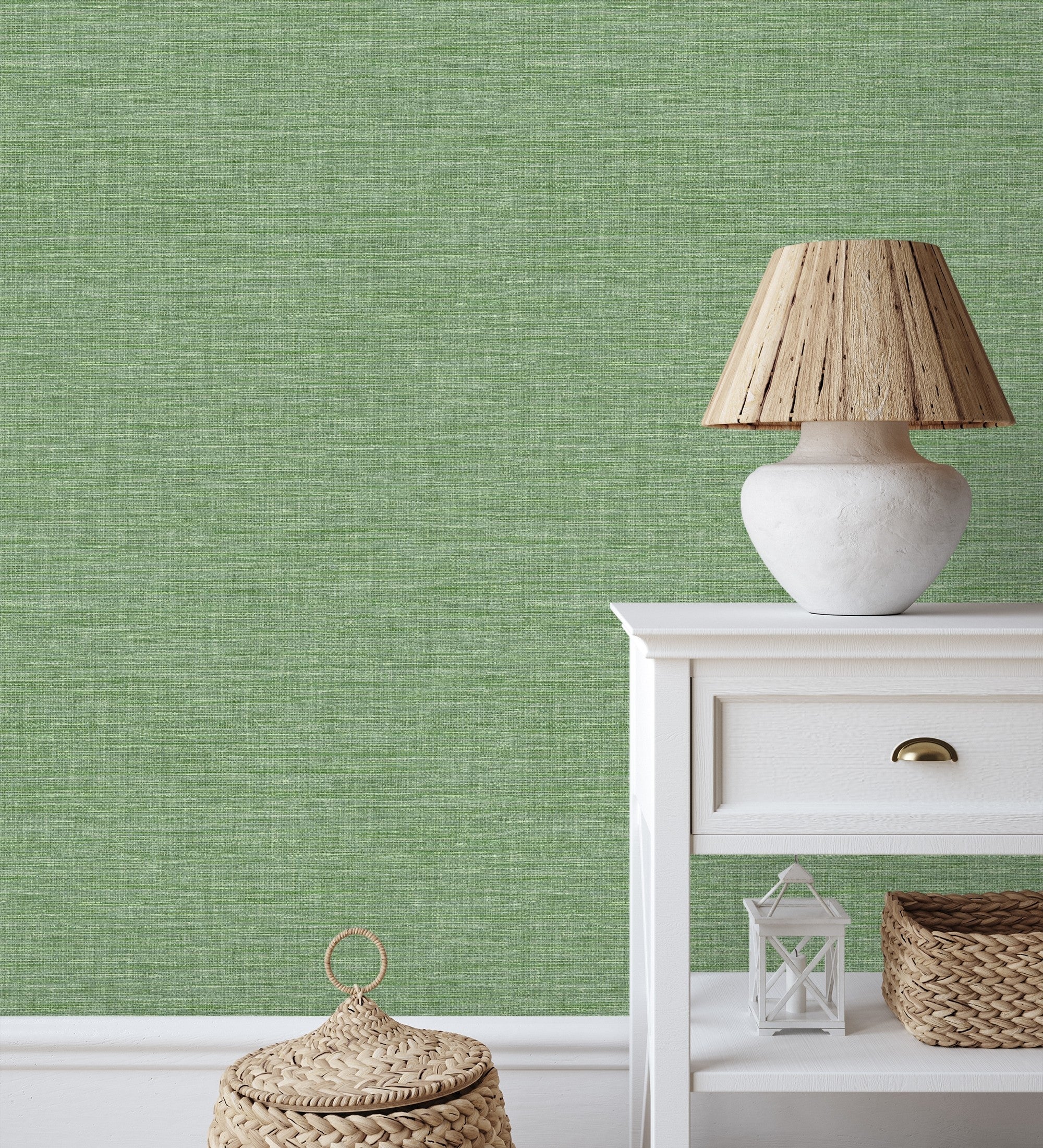 Muestra din a4 de papel pintado vinílico ecológico efecto fibra vegetal tejida teñida con textura en relieve - soho fabric 682340 de gaulan