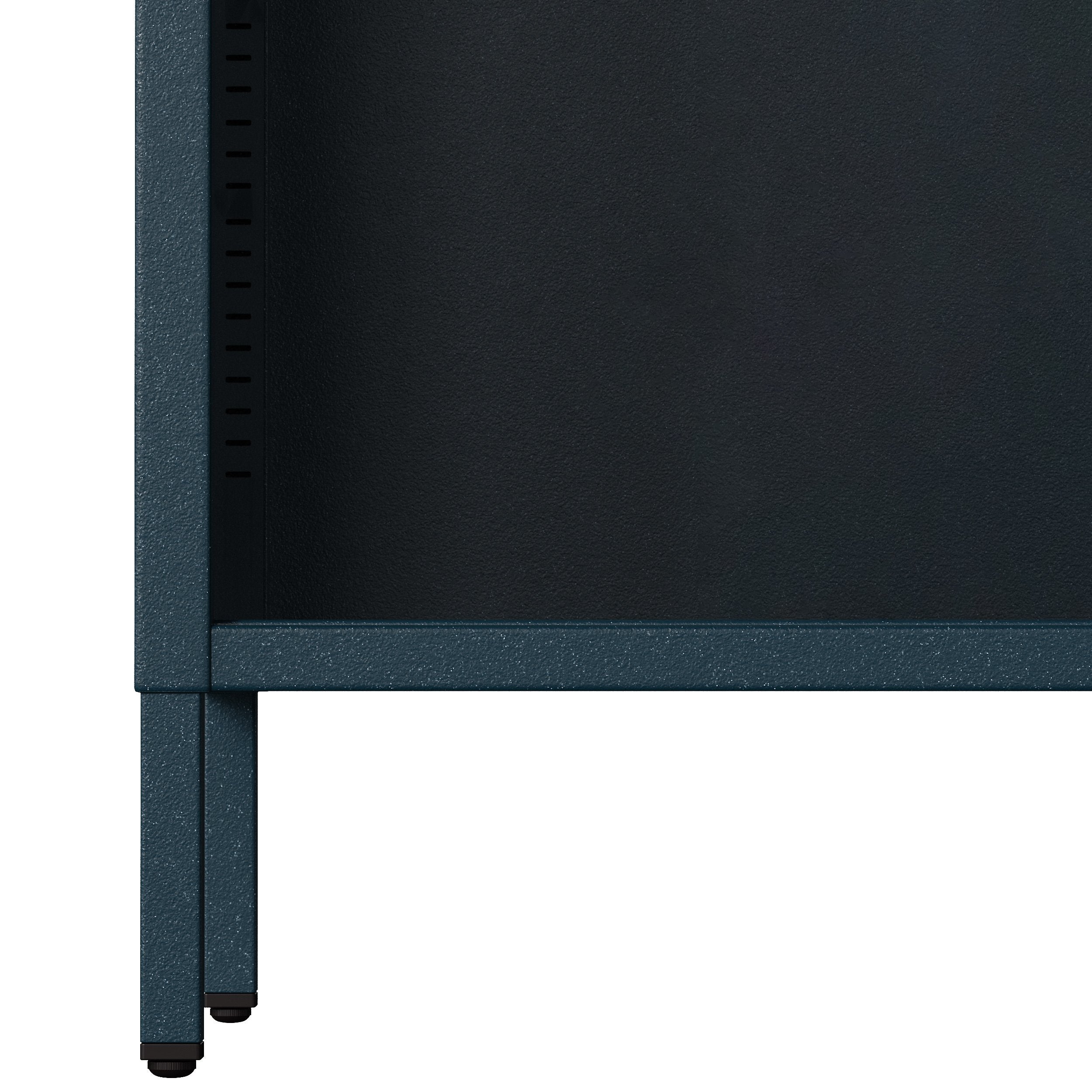 Estante baixo em metal LUCA | Móvel de arrumação infantil, sala, estilo industrial | 100 × 90 × 35 cm | Azul escuro - 7