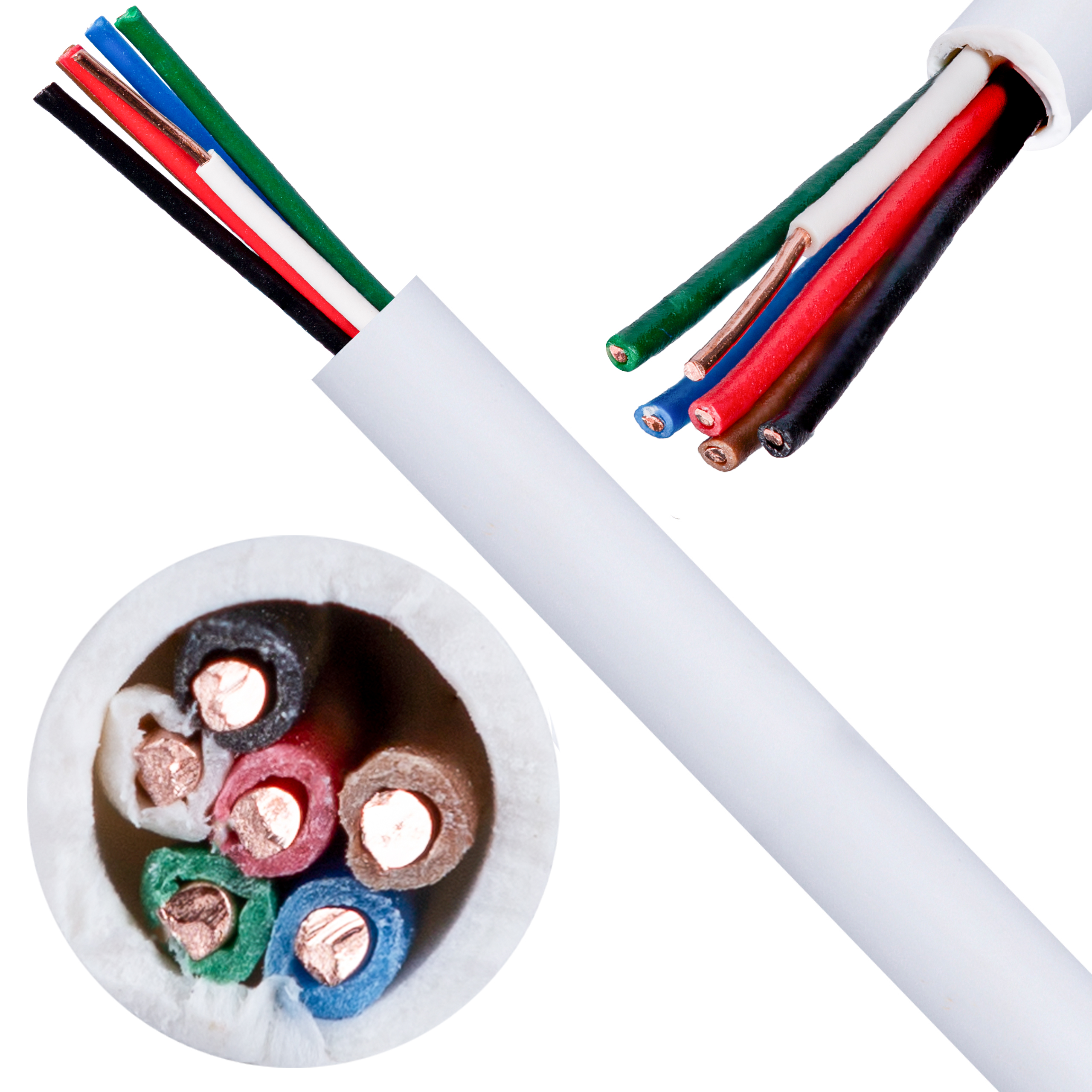 Kabel alarmowy YTDY 6x0,4mm biały 100V domofonowy drut Bitner 100m