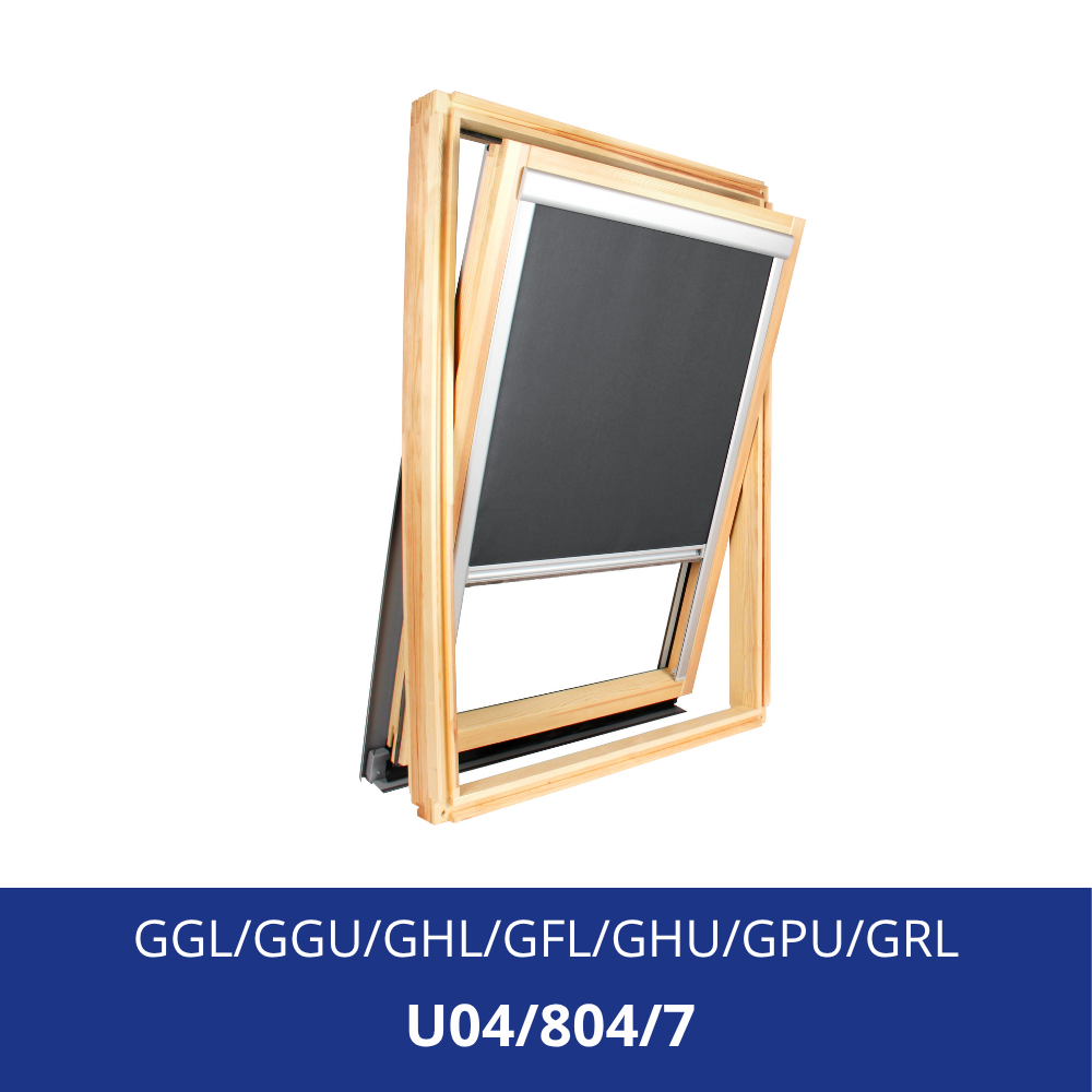 Store occultant compatible VELUX ® U04 (804/7) – Gris anthracite – cadre gris - 2