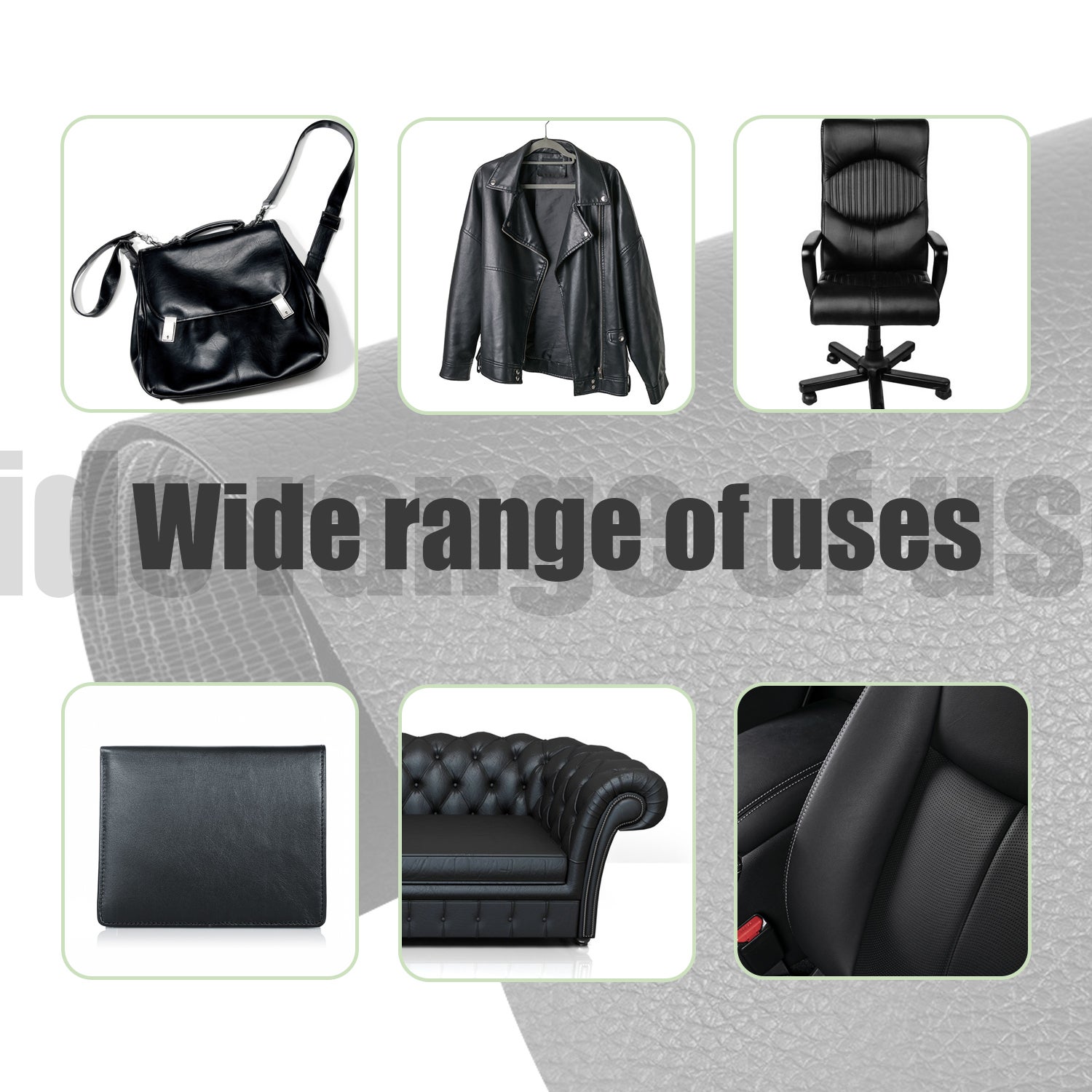 Patch de réparation autocollant cuir artificiel 50x138 cm Black - 6