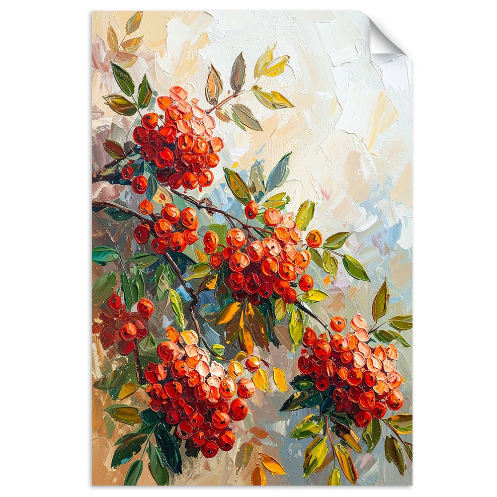 Plakaty samoprzylepne do salonu sypialni, Czerwona Jarzebina 90x130