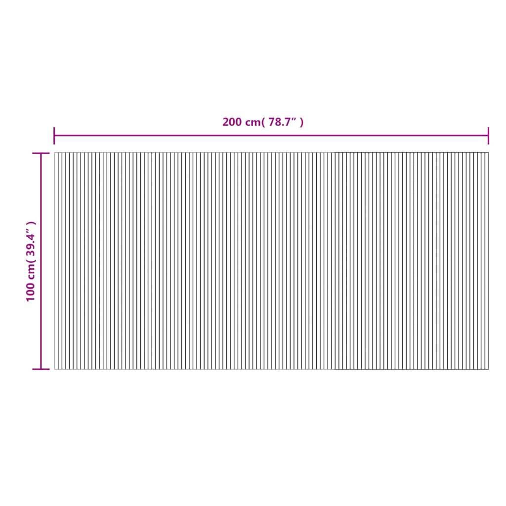 Tapis rectangulaire naturel clair 100x200 bambou - 8