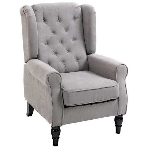 Homestyle4u 2405 Fauteuil De Relaxation Avec Accoudoirs Gris - Confort Et Style Pour Votre Intérieur