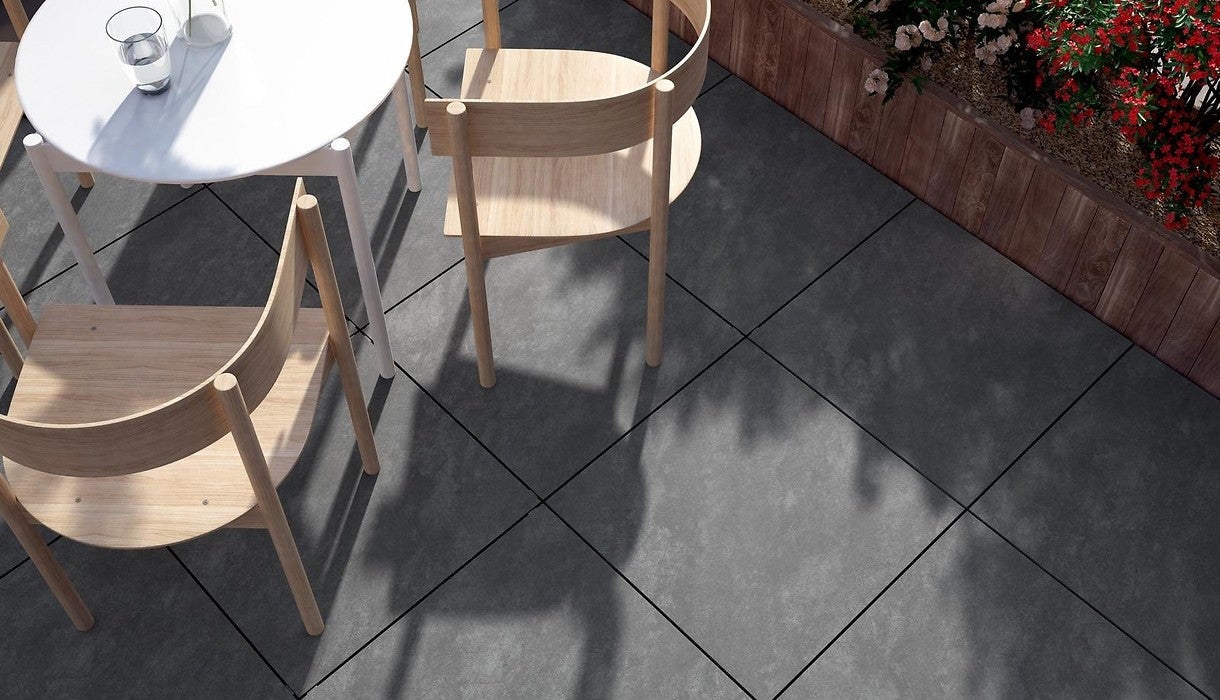 Lot 2 Dalles Grès Cérame Extérieur Ép. 20mm - 59x59cm Atakama Gris Antidérapant - ALLOCARRELAGE - 2