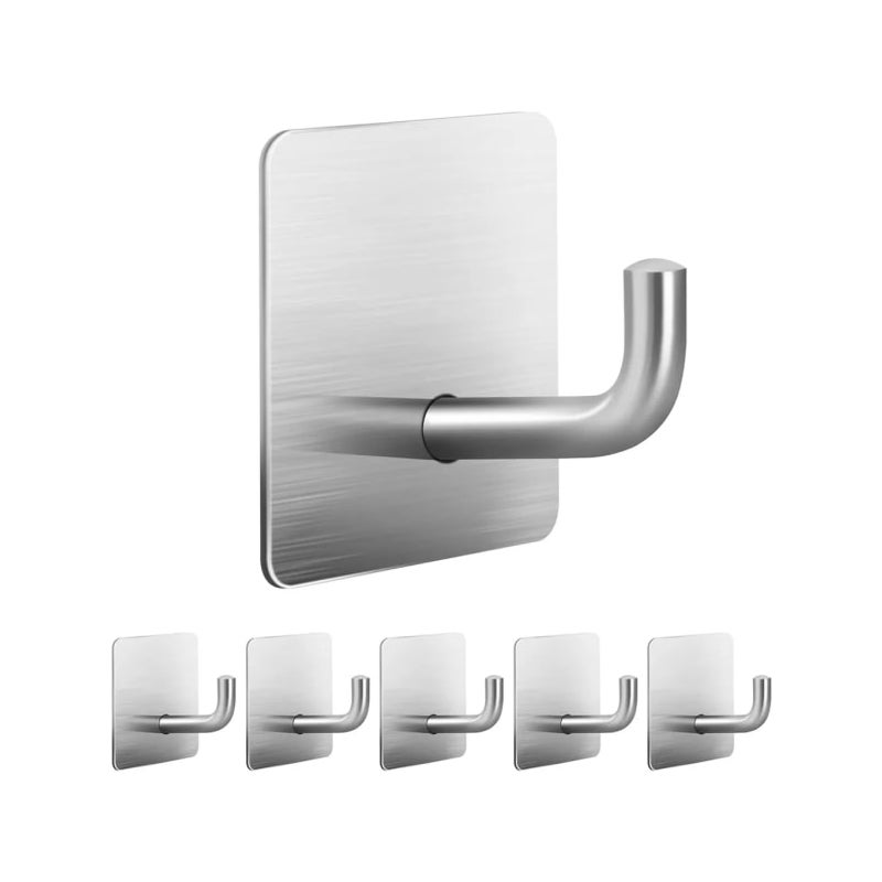 10 haczyków ściennych - samoprzylepne srebrne