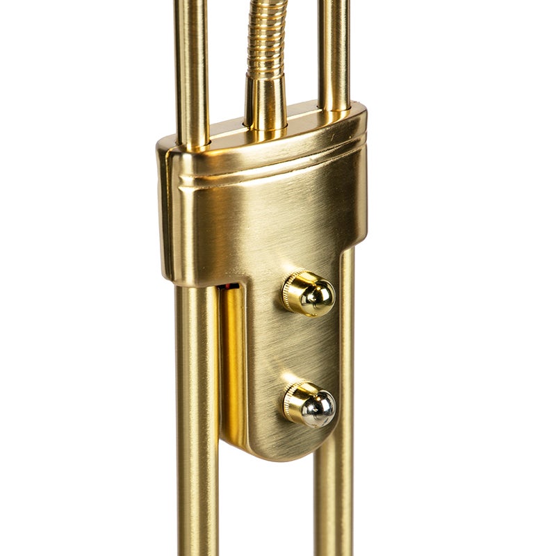 LED Dimmable Lampadaire avec lampe de lecture variateur inclus diva - 2 lumière - H 1800 mm - Doré/Laiton - Moderne - Éclairage intérieur - Salon I - 2