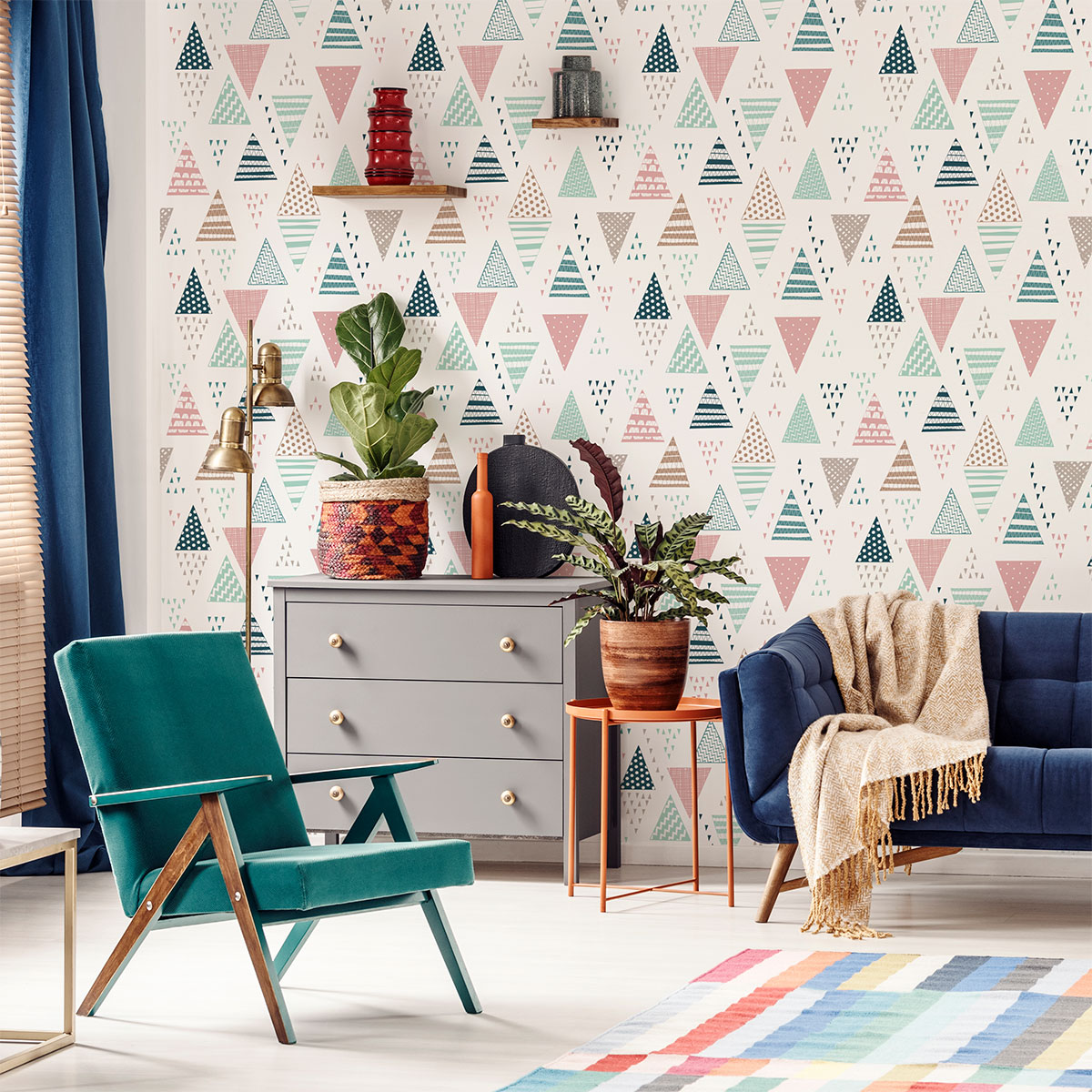 Vinilo papel pintado escandinavo andersen - adhesivo de pared - revestimiento sticker mural decorativo - 60x60cm