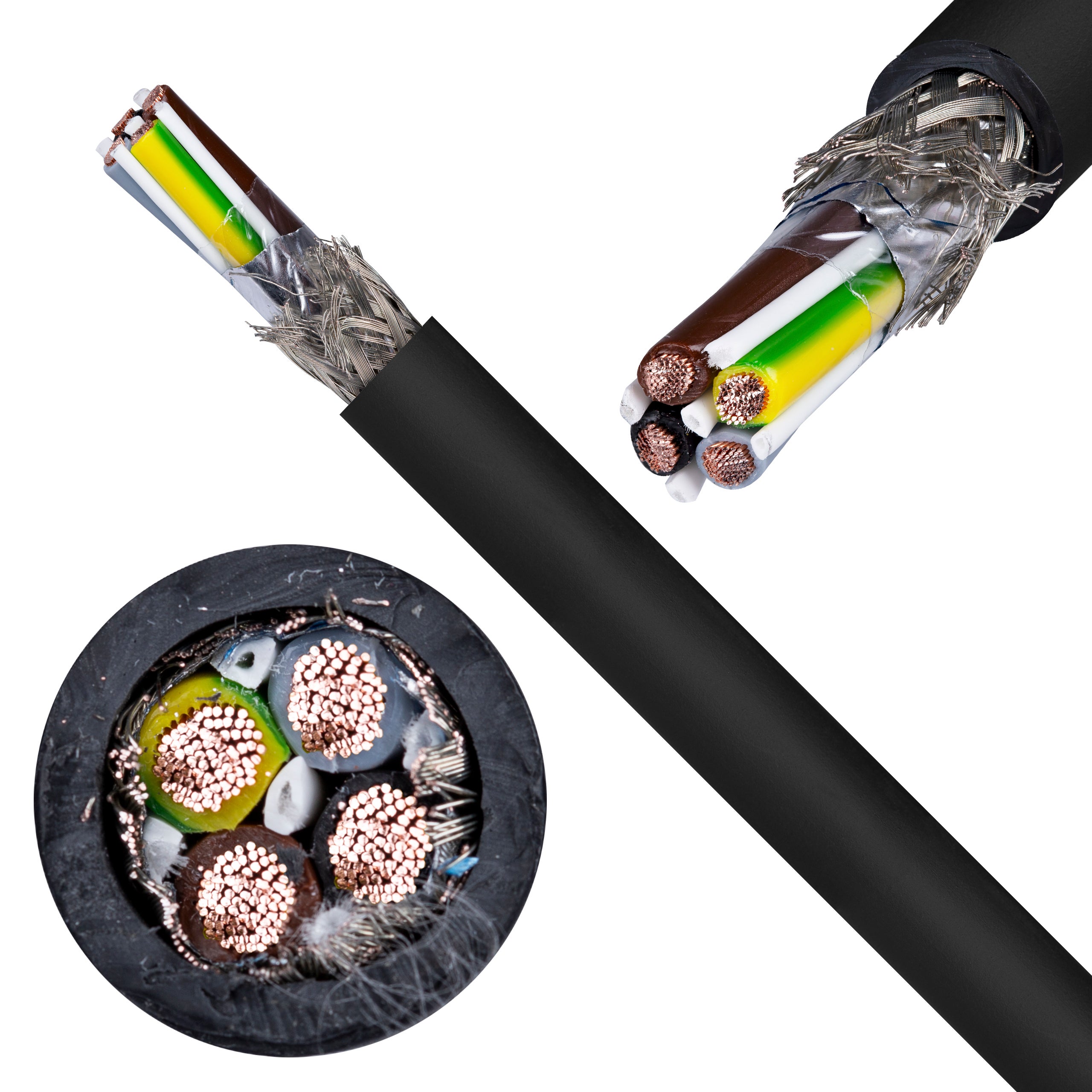 Kabel do falowników ziemny SERVO-EMV-UV 2XSLCYK-J 4x10mm2 czarny 0,6/1kV podwójnie ekranowany EMC linka Helukabel 100m