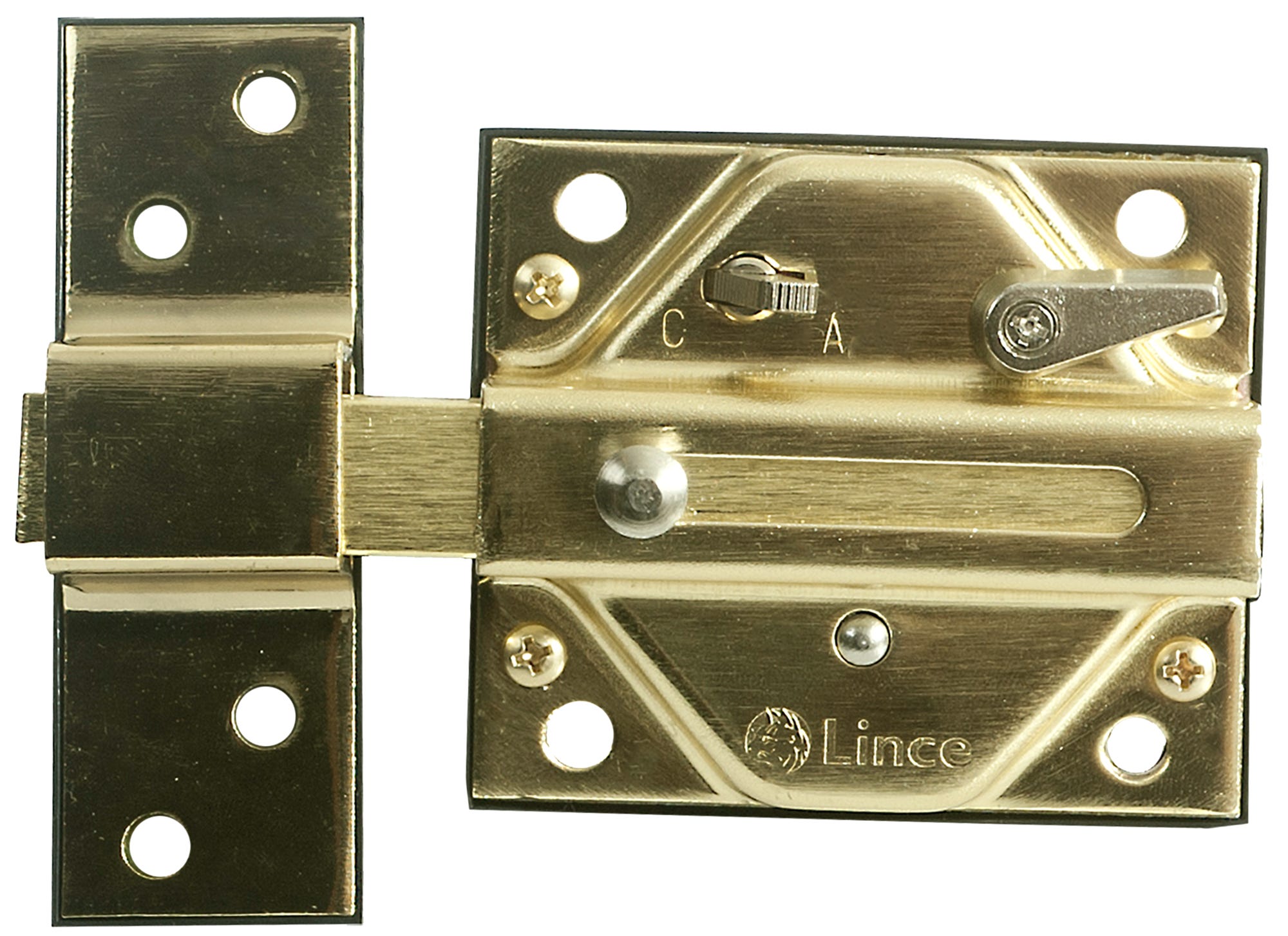 Verrou de sécurité LINCE 7930RHL finition laiton 50 mm - 2