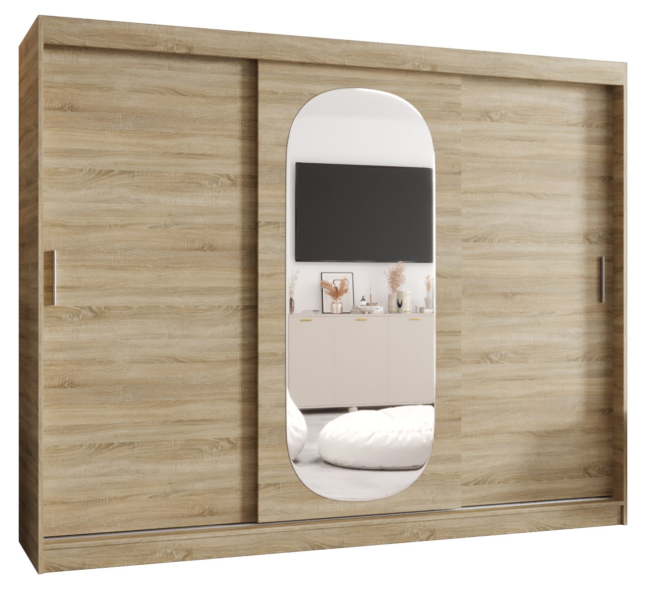Szafa przesuwna garderoba ROYAL 250 x 62 x 200 cm Sonoma