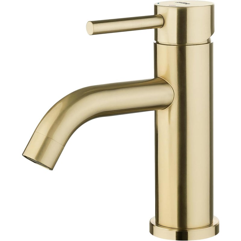 Bateria umywalkowa, jednouchwytowa bateria łazienkowa, baterie umywalkowe z ceramiczną szufladą o niskim poziomie hałasu, złota